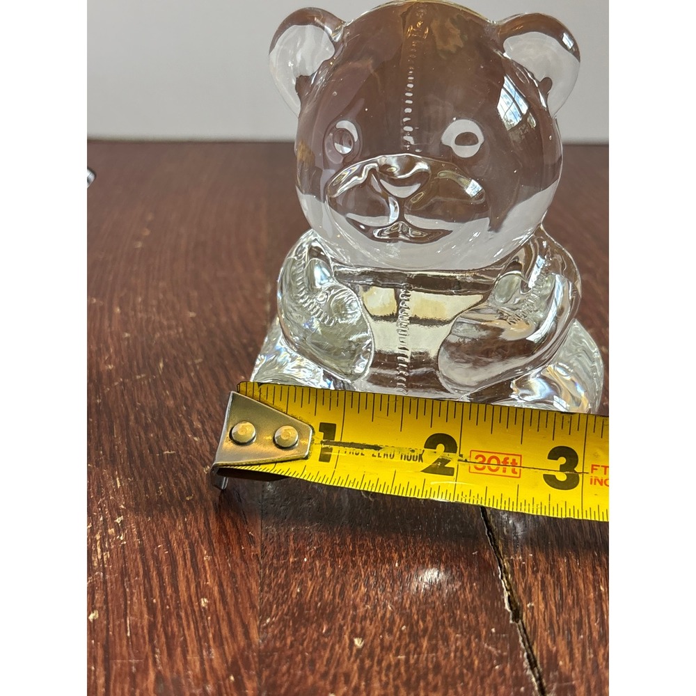 PartyLite Clear Glass Teddy Bear Tea Light Votive Candle Holder Vintage P0425 - Picture 3 of 7